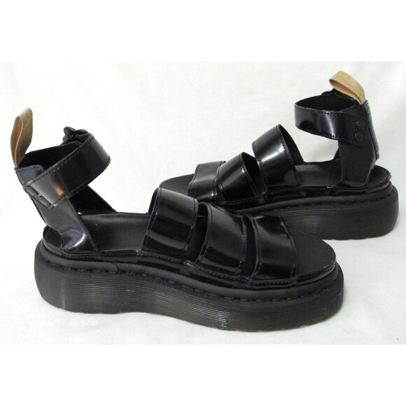 Dr Martens Black Patton Vegan Clarissa Flower Platform Sandals Size 5 EUC - Picture 8 of 9